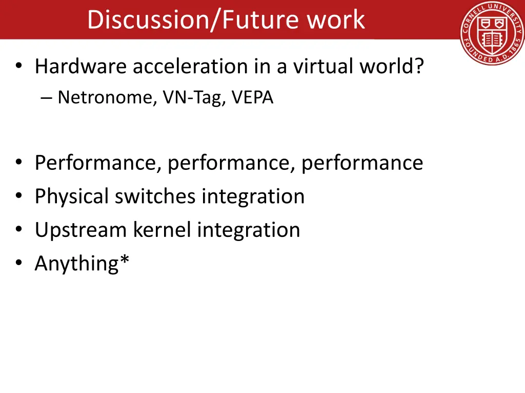 discussion future work