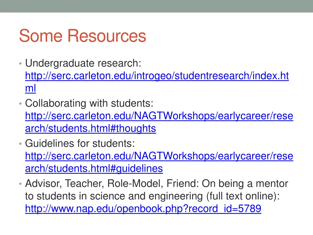 some resources