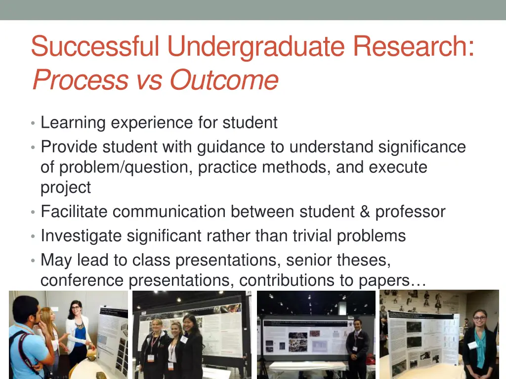 successful undergraduate research process