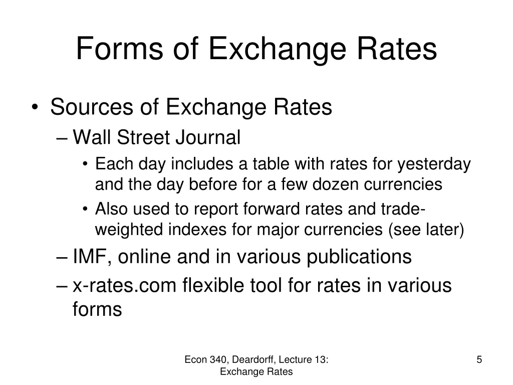 forms of exchange rates 2