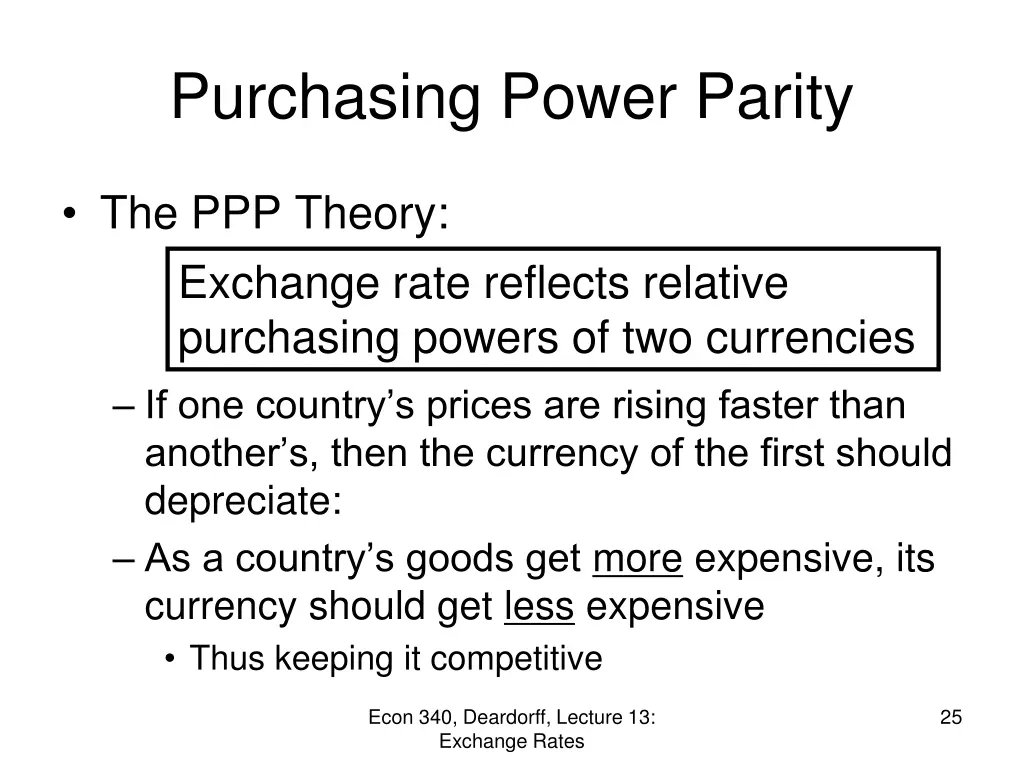 purchasing power parity
