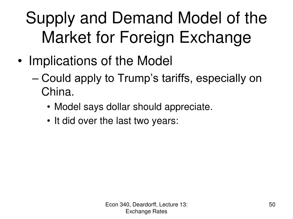 supply and demand model of the market for foreign 10