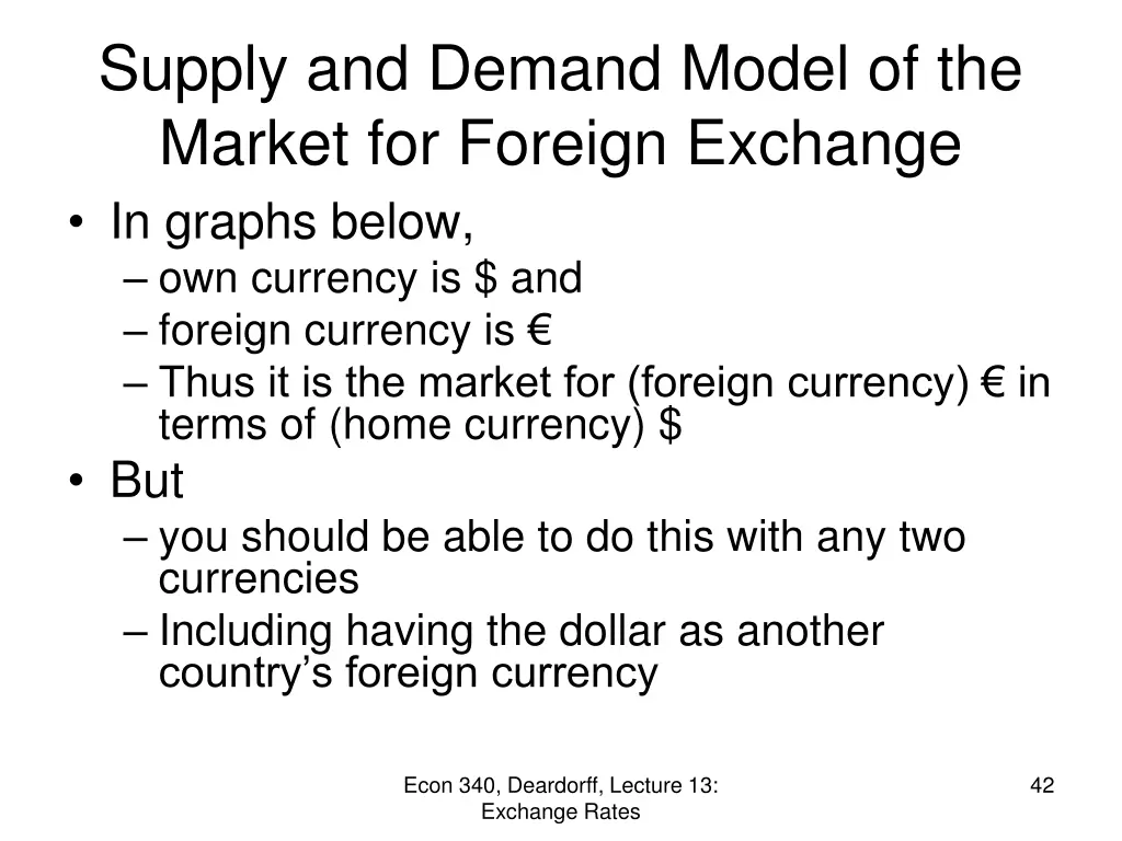 supply and demand model of the market for foreign 3