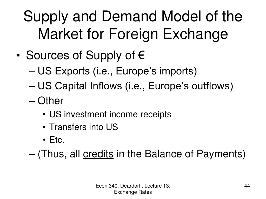 supply and demand model of the market for foreign 5
