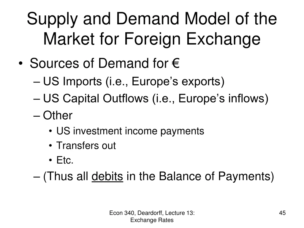 supply and demand model of the market for foreign 6