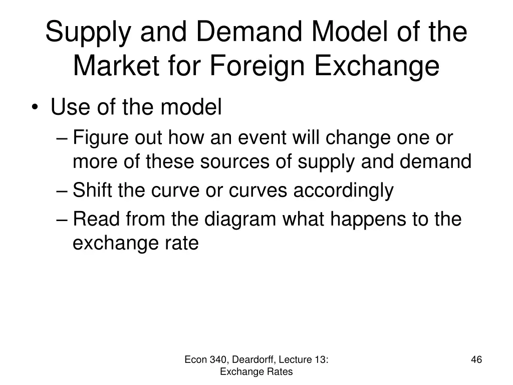 supply and demand model of the market for foreign 7