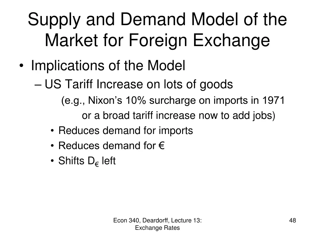 supply and demand model of the market for foreign 9
