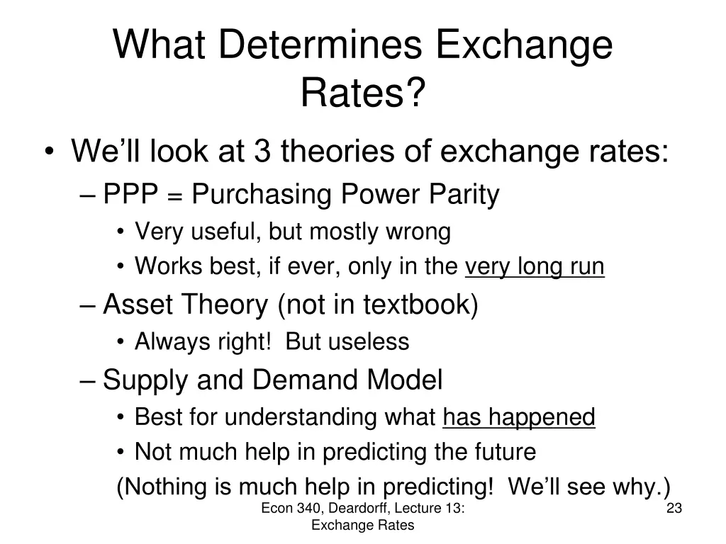 what determines exchange rates