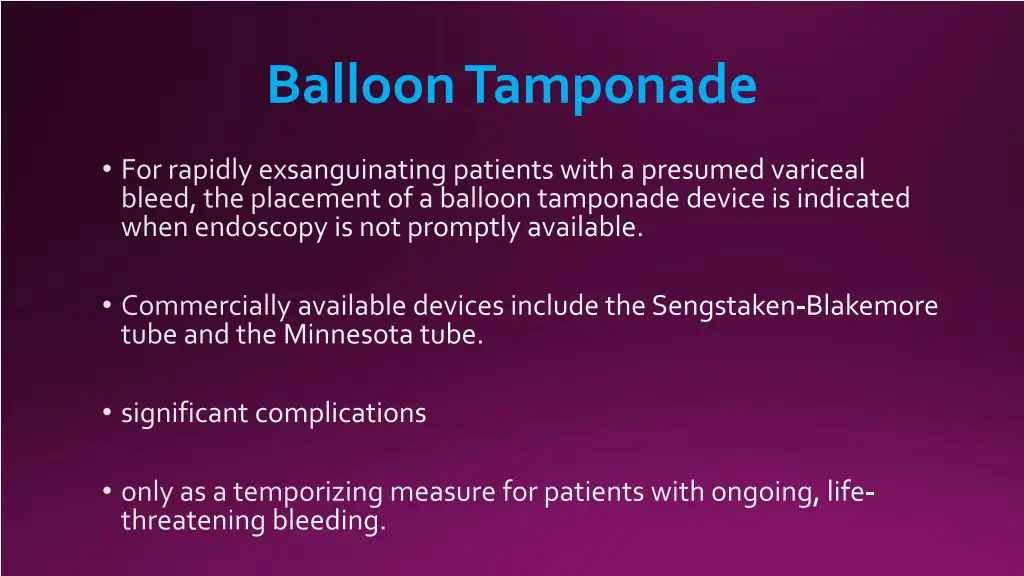 balloon tamponade