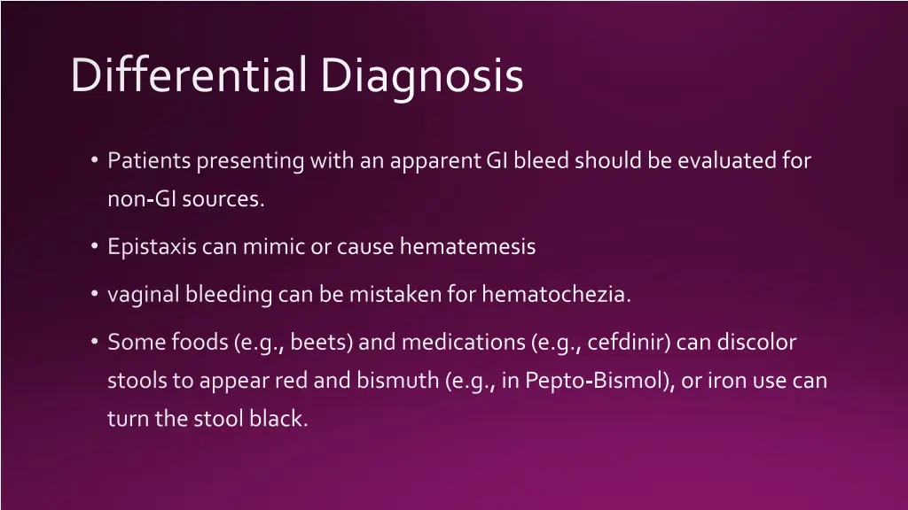 differential diagnosis