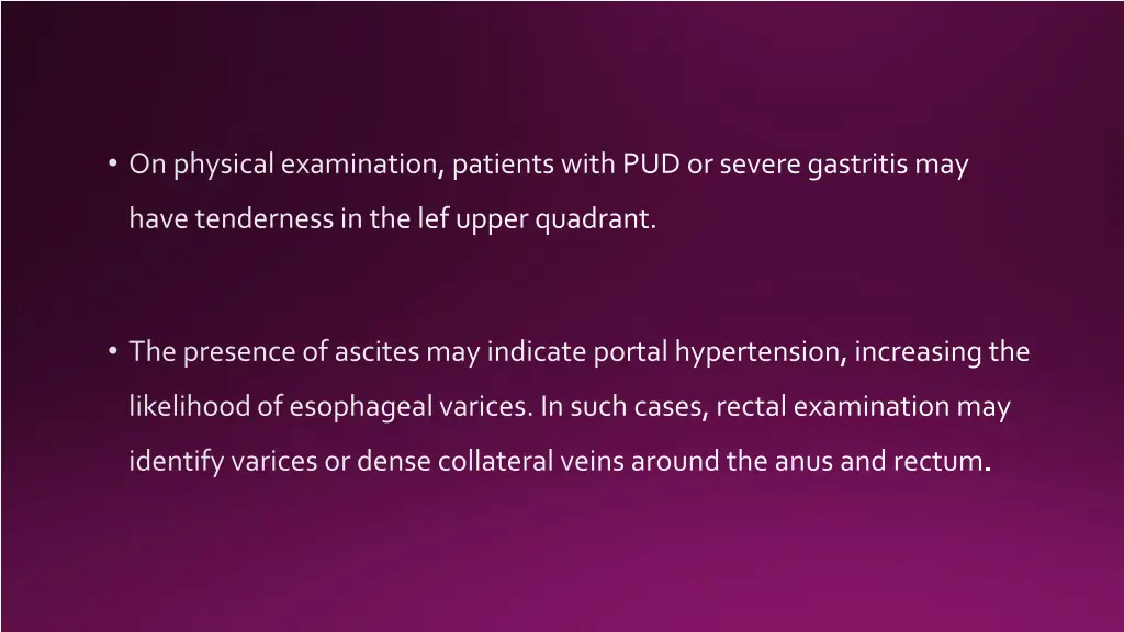 on physical examination patients with