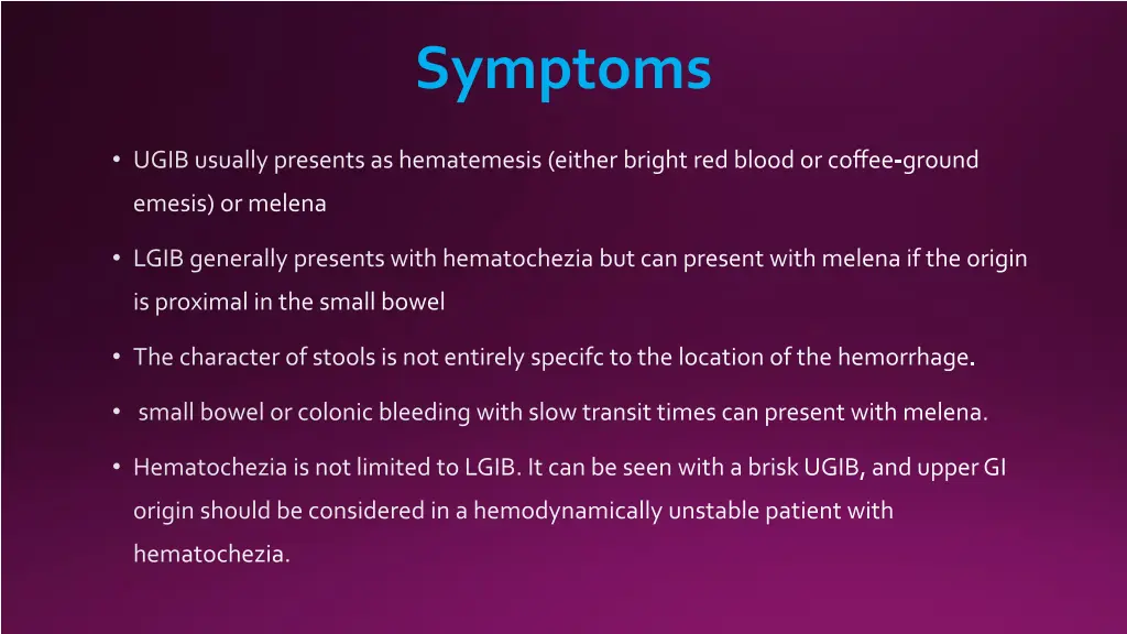 symptoms