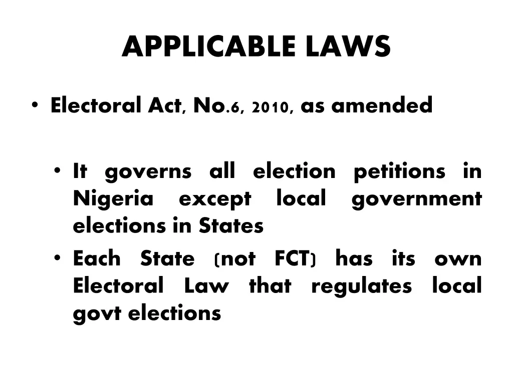 applicable laws