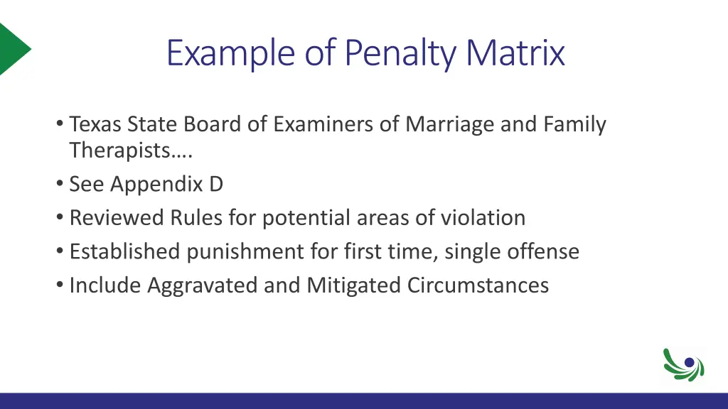 example of penalty matrix