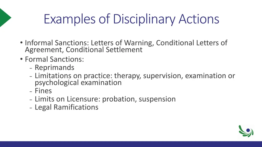 examples of disciplinary actions