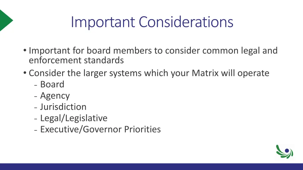 important considerations