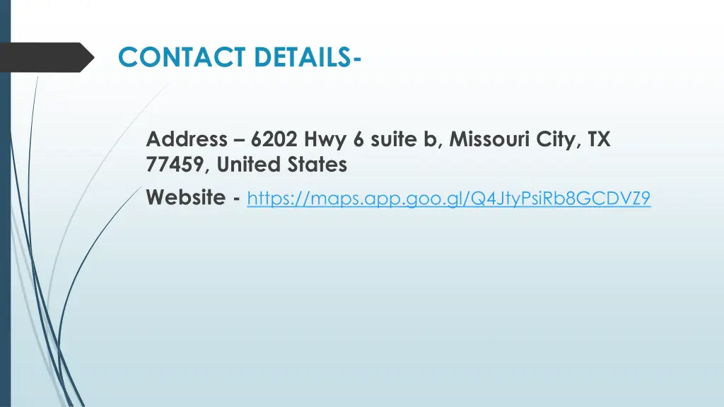 contact details