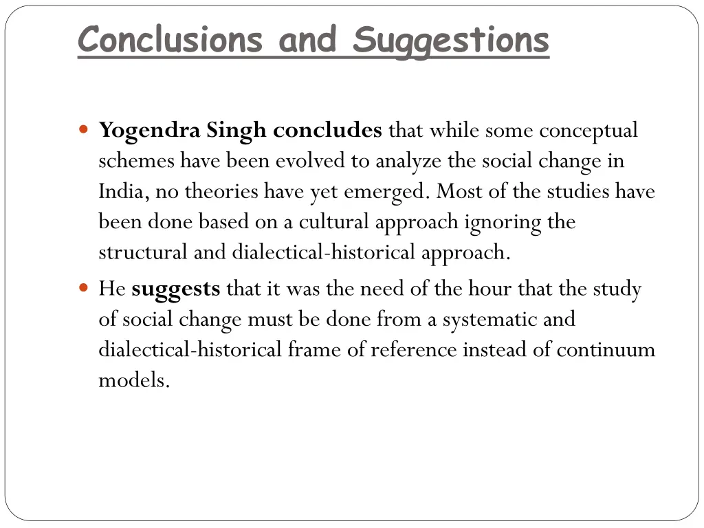 conclusions and suggestions