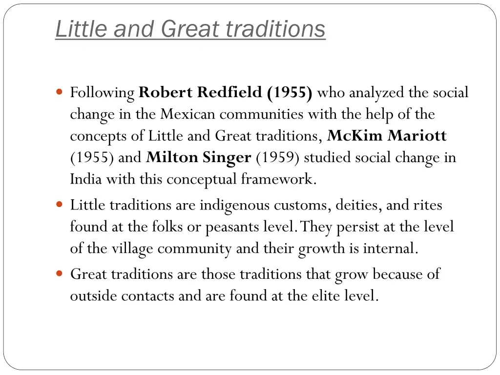 little and great traditions