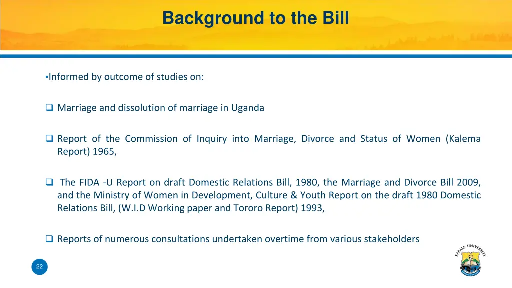 background to the bill
