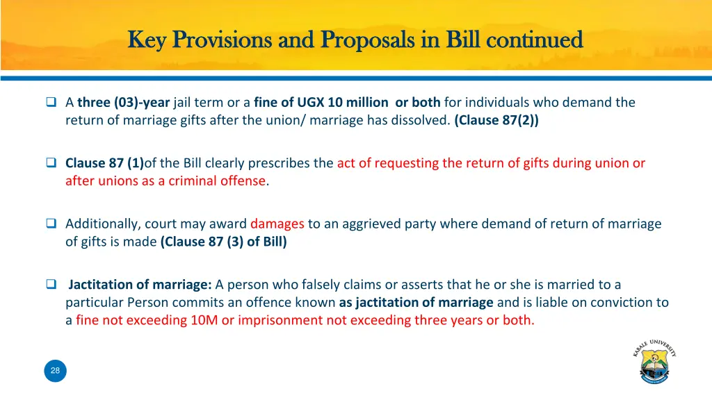 key provisions and proposals in bill continued