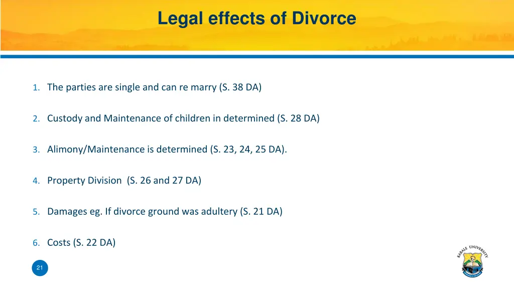 legal effects of divorce