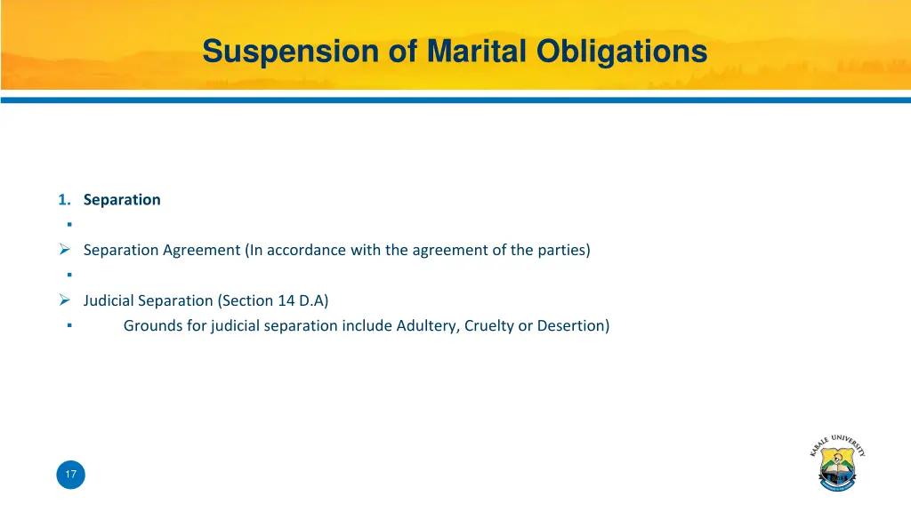 suspension of marital obligations