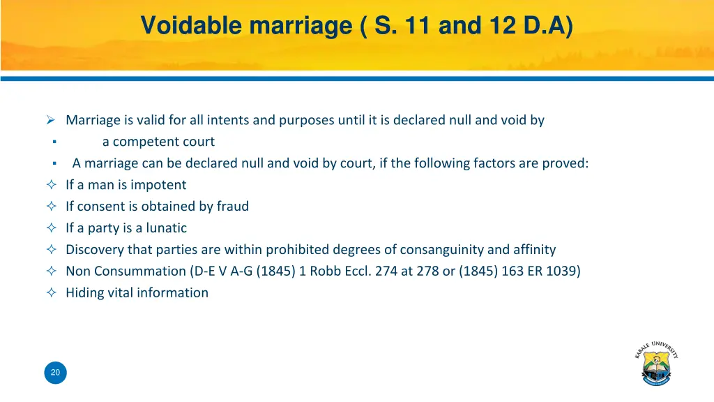 voidable marriage s 11 and 12 d a