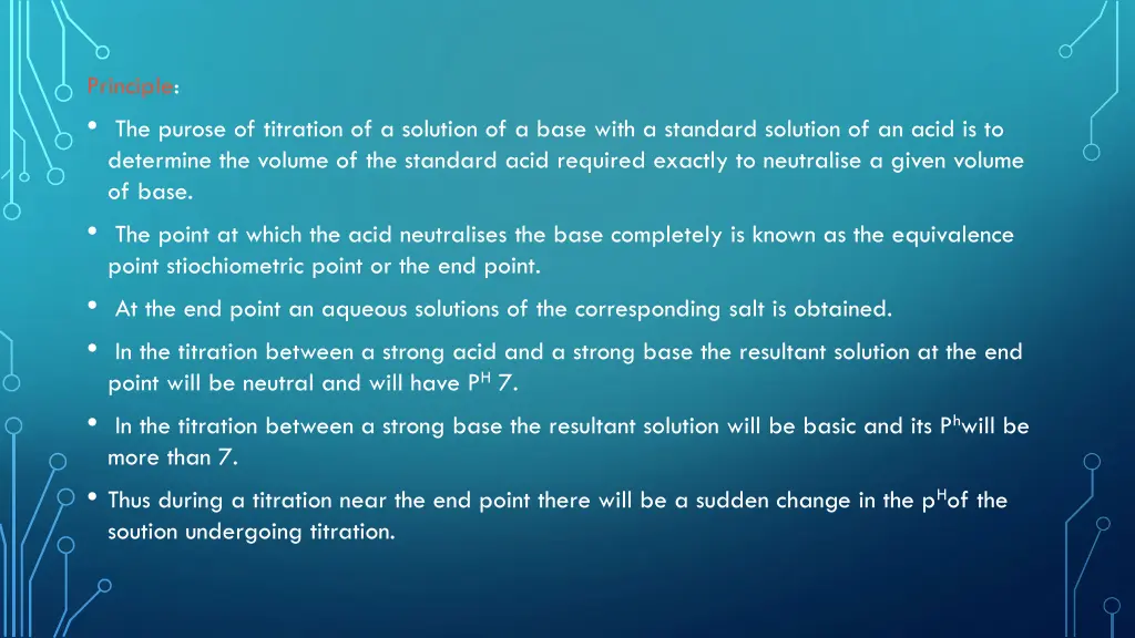 principle the purose of titration of a solution