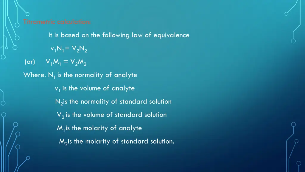 titrametric calculation