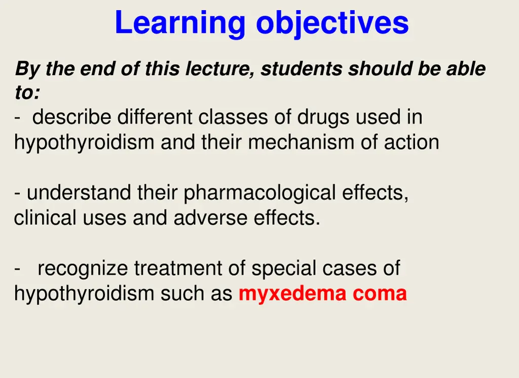 learning objectives