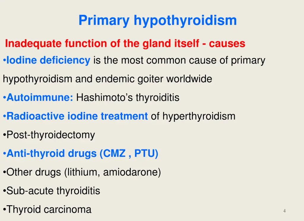 primary hypothyroidism