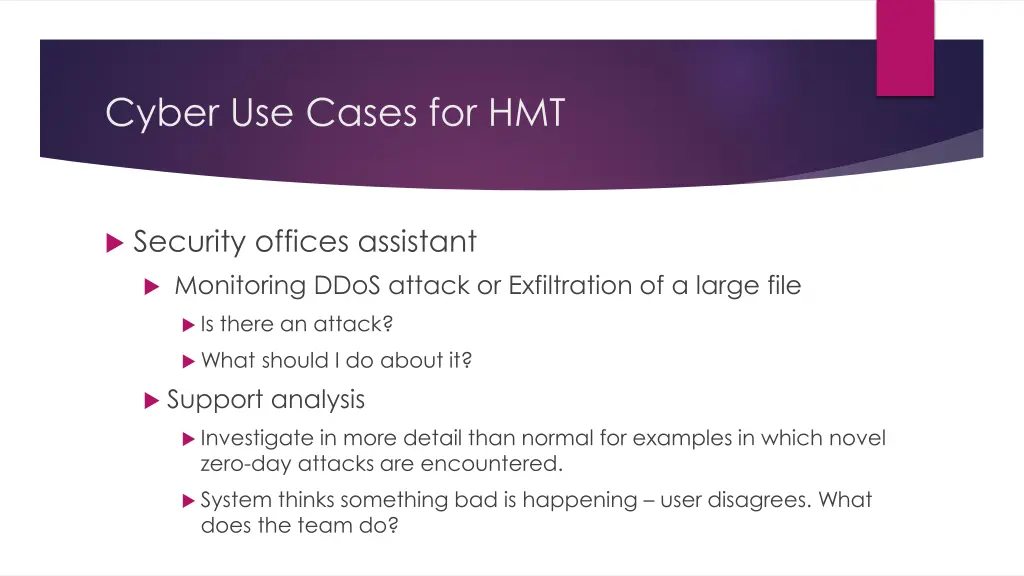cyber use cases for hmt