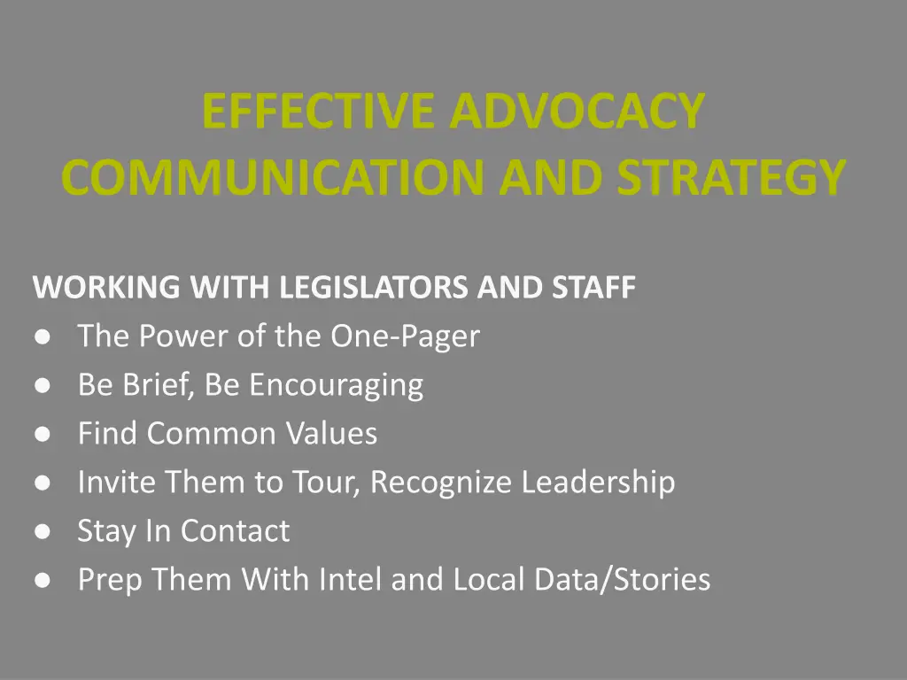 effective advocacy communication and strategy 1