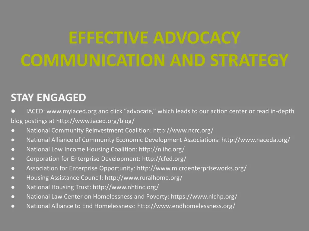 effective advocacy communication and strategy 2