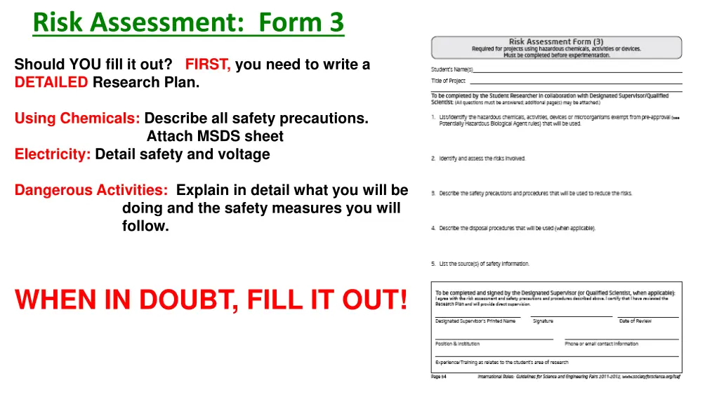 risk assessment form 3