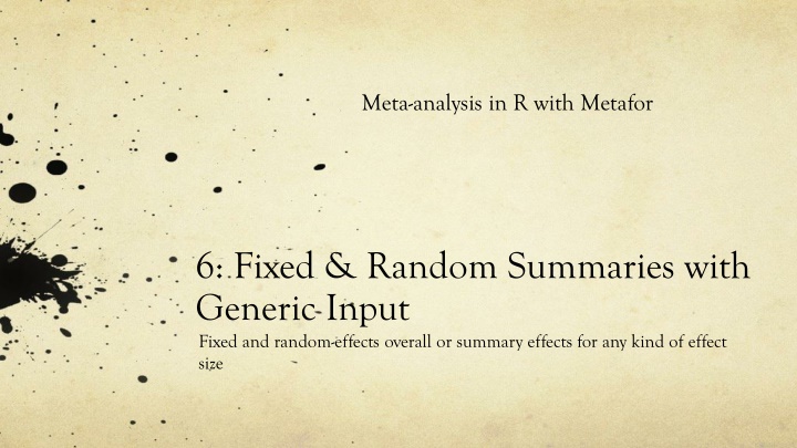 meta analysis in r with metafor