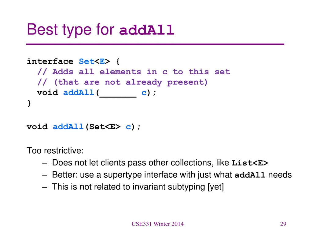best type for addall 1