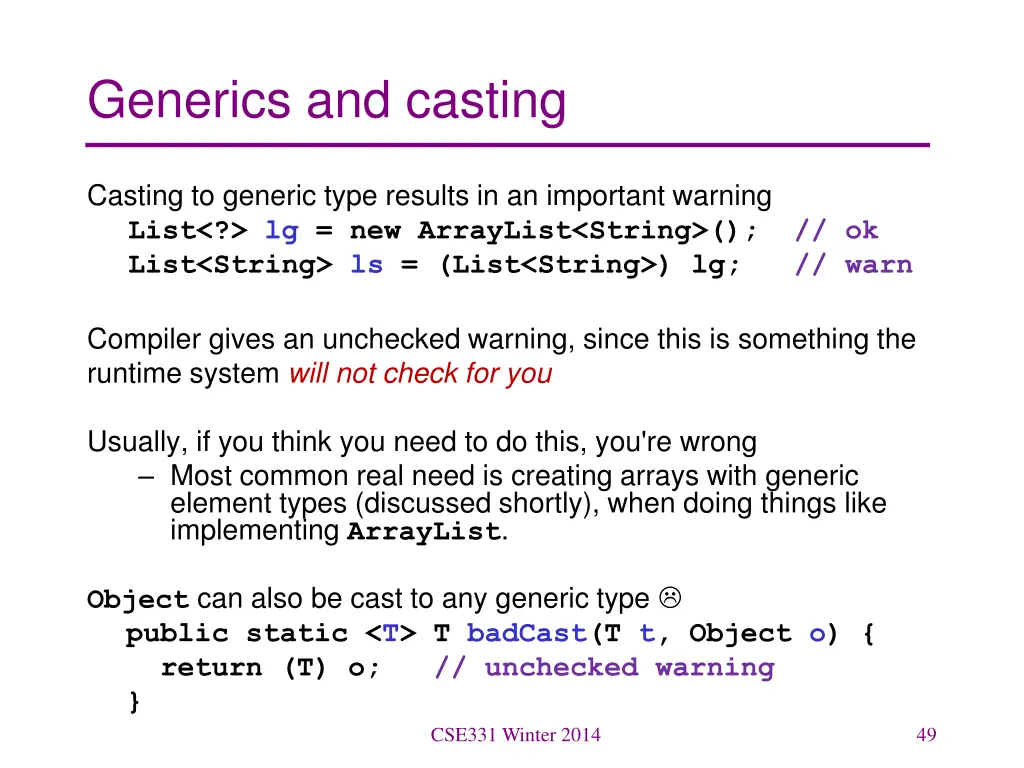 generics and casting