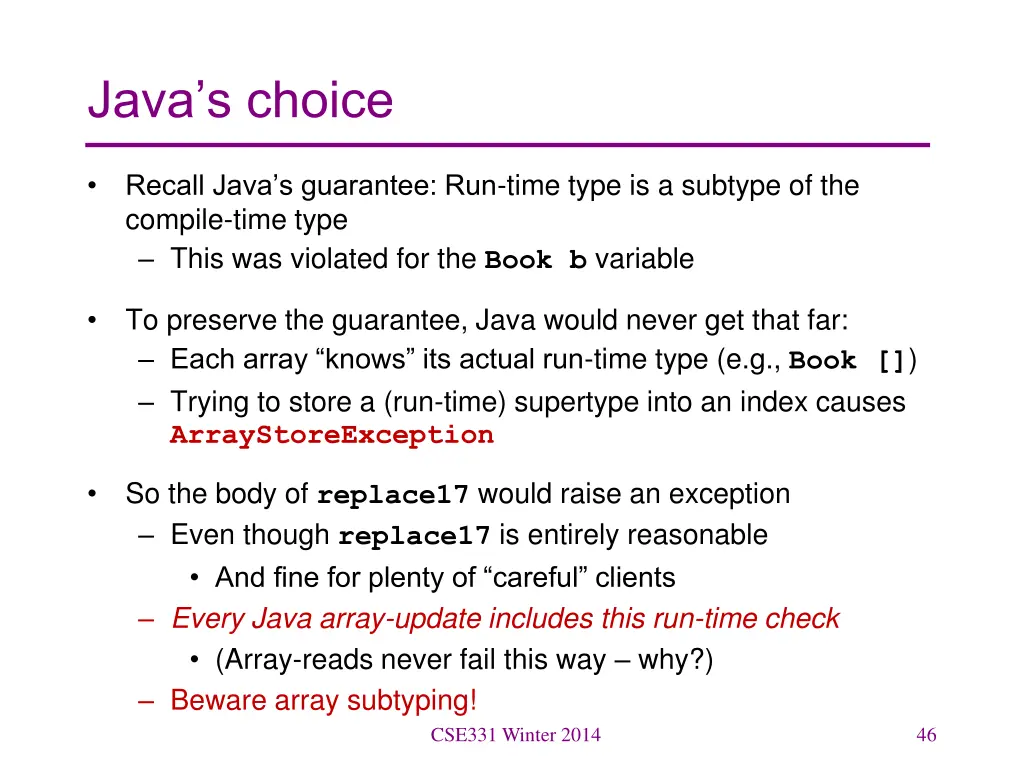 java s choice