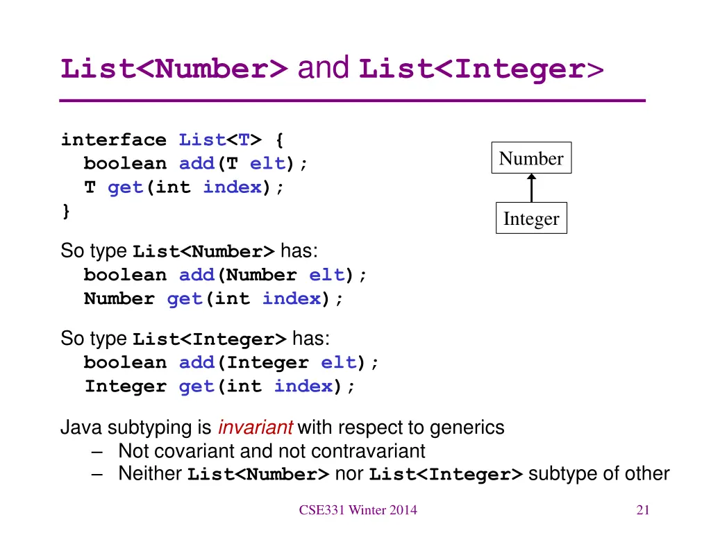 list number and list integer