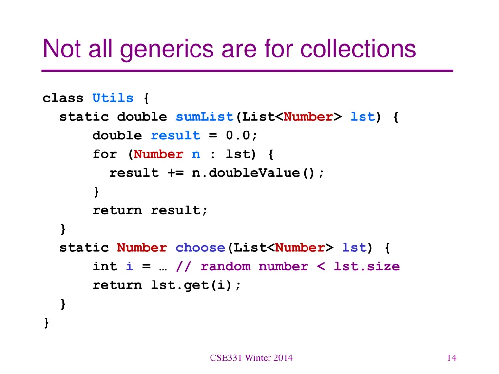 not all generics are for collections