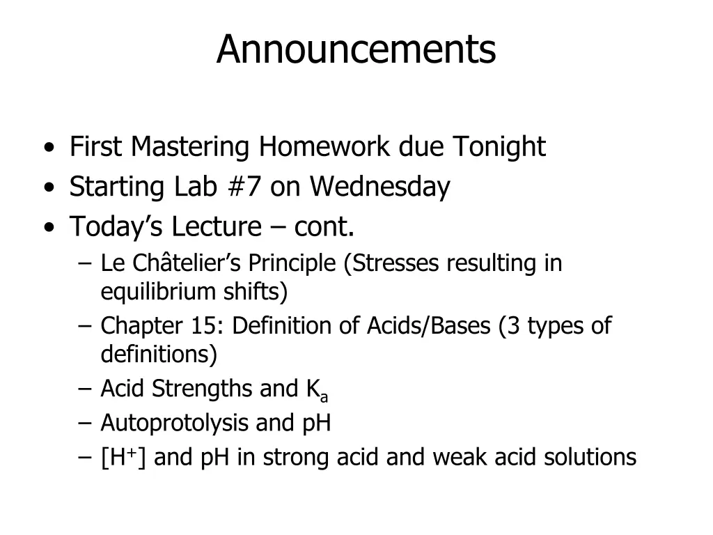 announcements