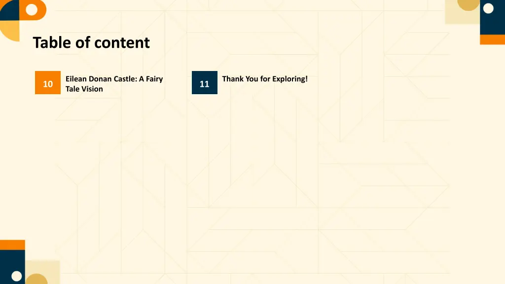 table of content 1