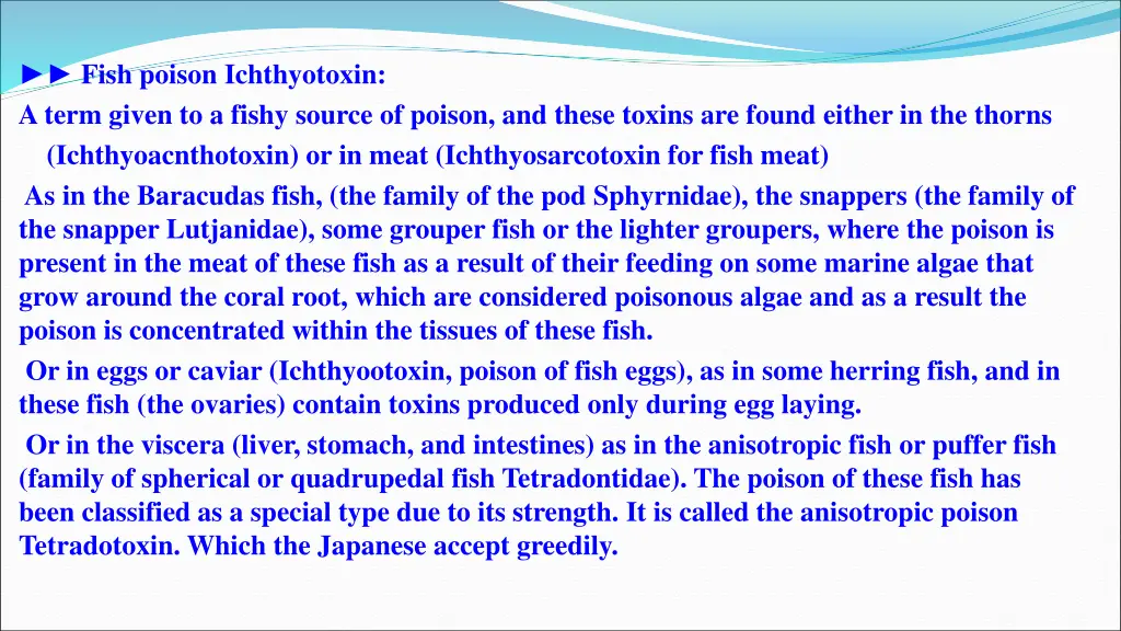 fish poison ichthyotoxin a term given to a fishy