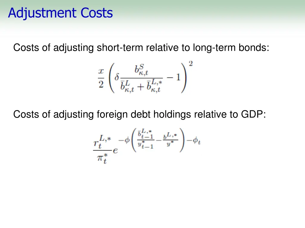adjustment costs