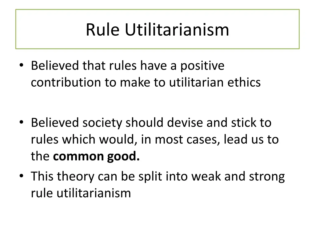 rule utilitarianism