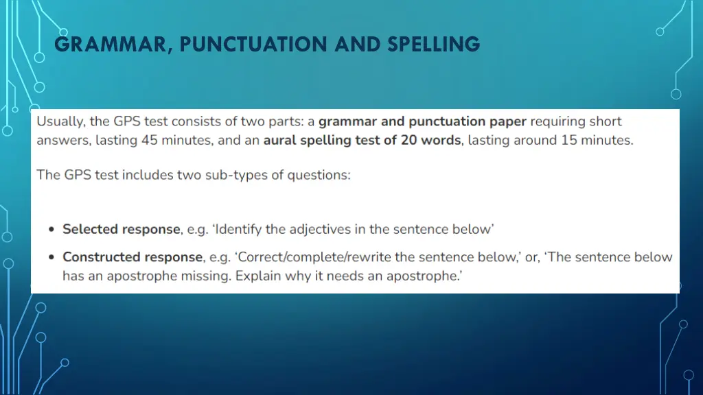grammar punctuation and spelling
