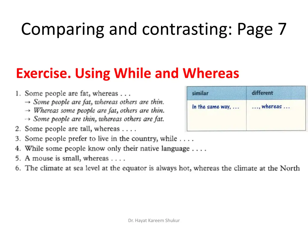 comparing and contrasting page 7