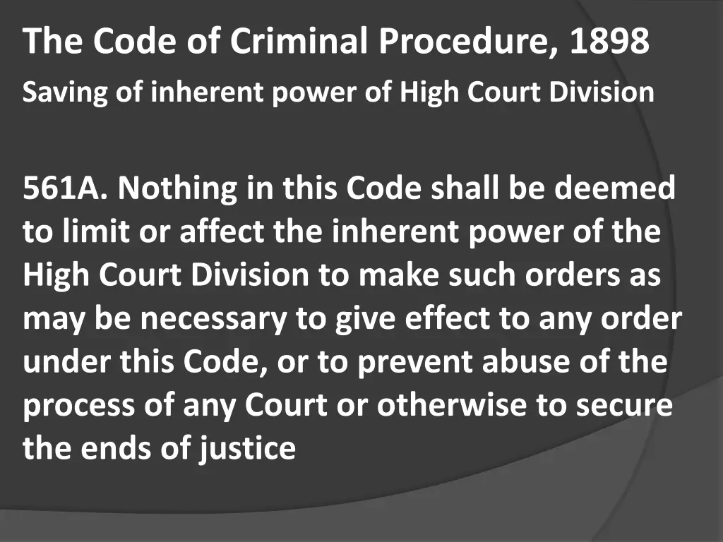 the code of criminal procedure 1898 saving